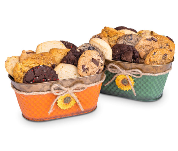 Sunflower Cookie basket - Embrace the warmth of sunflowers with our delightful Cookie Tubs from Carolina Cookie Company. Get well cookie delivery. Order now a cookie gift and spread the sunshine!