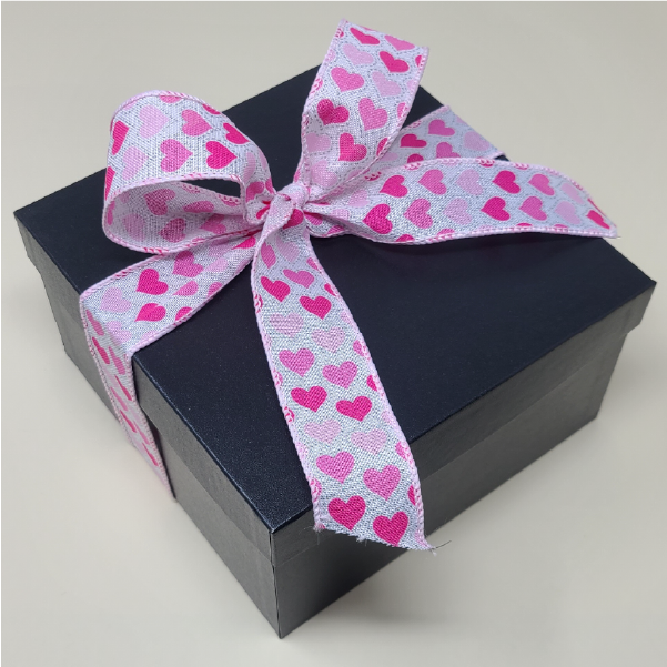 Let someone know that they are dear to your heart with our black Valentine's Day cookie box with a heart ribbon and featuring 1 to 4 dozen gourmet cookies!