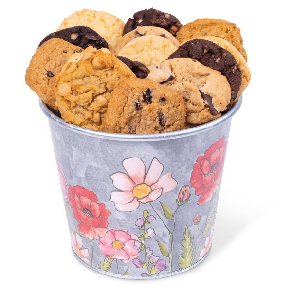 Poppy Bucket - Blossom into spring with our vibrant Poppy Bucket from Carolina Cookie Company. Bursting with colors and flavors. Order now and we'll deliver a special cookie gift!